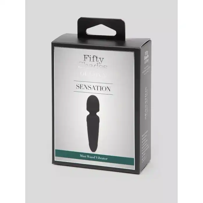 Черный мини-wand Sensation Rechargeable Mini Wand Vibrator - 10,1 см - Fifty Shades of Grey. Фотография 5.