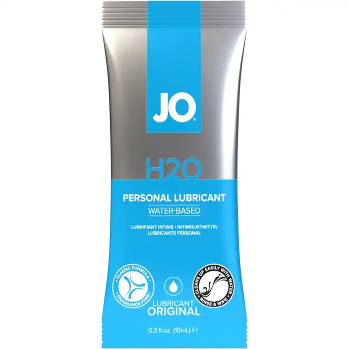 Подарочный набор из 8 саше лубрикантов System JO Four Play - JO H2O Flavors. Фотография 2.