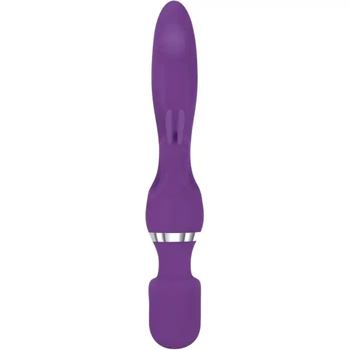 Фиолетовый двусторонний вибростимулятор G Motion Rabbit Wand - 25,4 см. Фотография 3.
