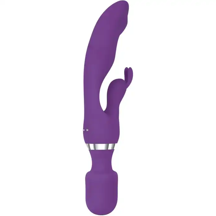 Фиолетовый двусторонний вибростимулятор G Motion Rabbit Wand - 25,4 см