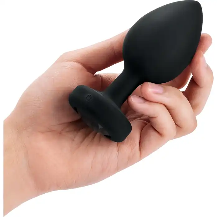 Черная вибропробка Vibrating Jewel Plug XXL - 12 см. Фотография 2.