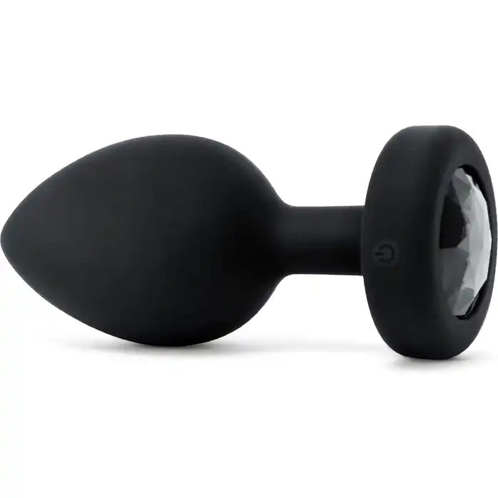 Черная вибропробка Vibrating Jewel Plug XXL - 12 см. Фотография 4.