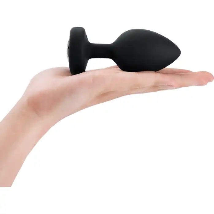 Черная вибропробка Vibrating Jewel Plug XXL - 12 см. Фотография 7.