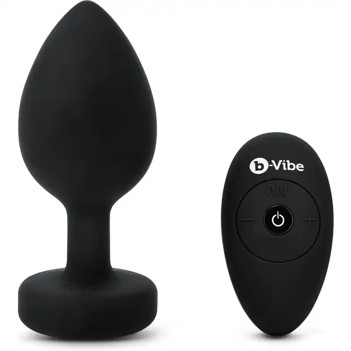 Черная вибропробка Vibrating Jewel Plug XXL - 12 см