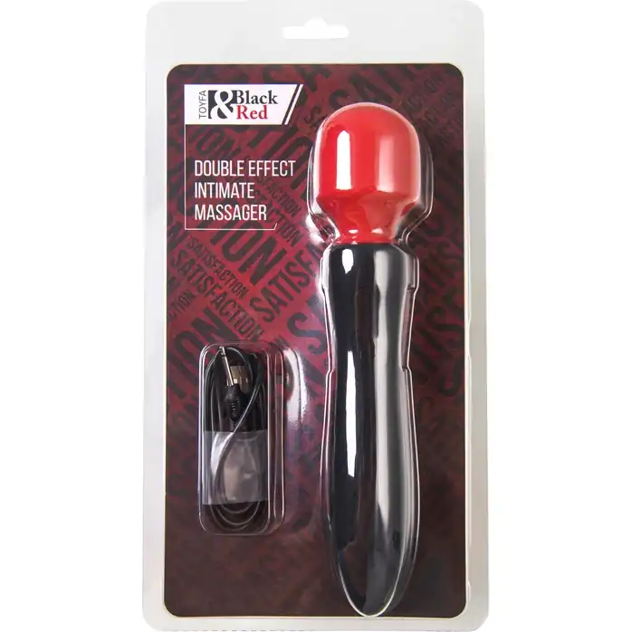 Черно-красный двусторонний вибромассажер Black Red - 21 см - Black Red. Фотография 3.