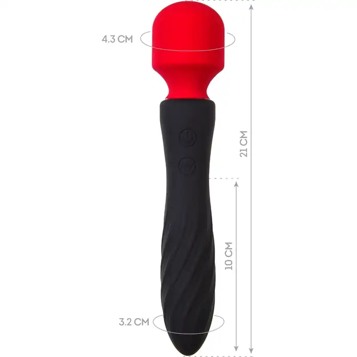 Черно-красный двусторонний вибромассажер Black Red - 21 см - Black Red. Фотография 4.