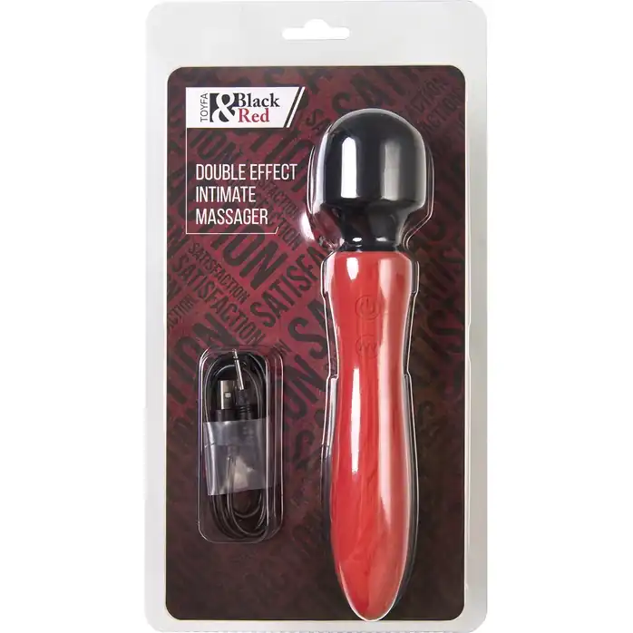 Красно-черный двусторонний вибромассажер Black Red - 21 см - Black Red. Фотография 4.