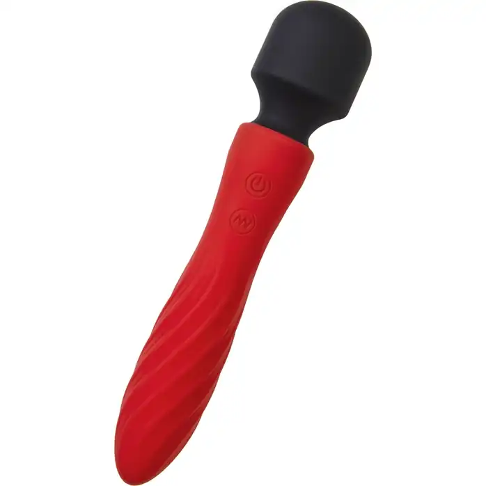 Красно-черный двусторонний вибромассажер Black Red - 21 см - Black Red