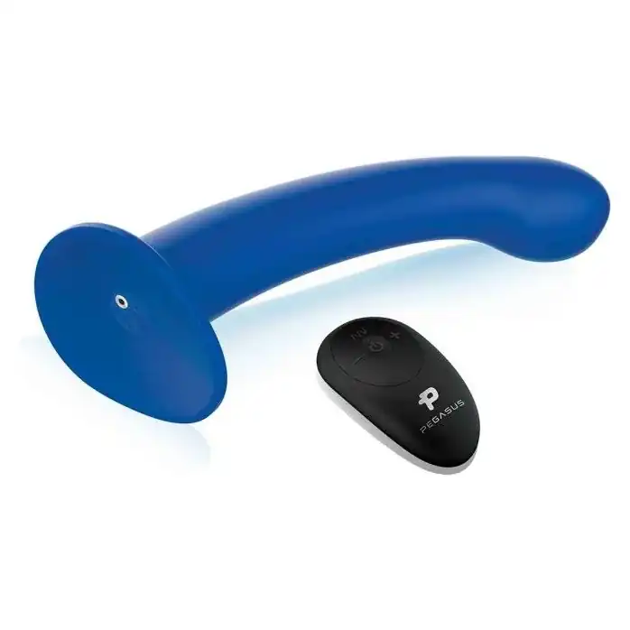 Синяя насадка Remote Control P-Spot G-Spot с черными трусиками - 20 см. Фотография 4.