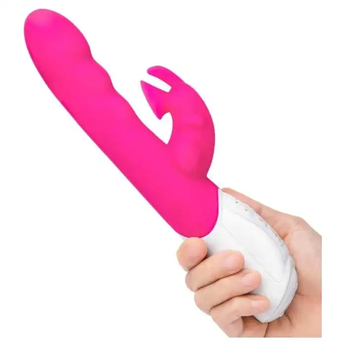 Розовый вибромассажер с клиторальной стимуляцией Clitoral Suction Rabbit - 24,5 см. Фотография 3.