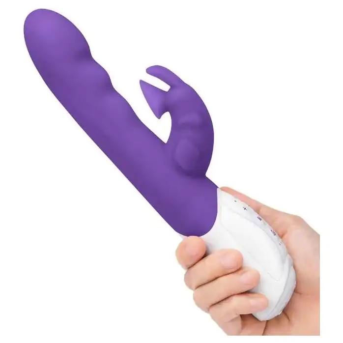 Фиолетовый вибромассажер с клиторальной стимуляцией Clitoral Suction Rabbit - 24,5 см. Фотография 3.