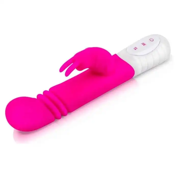 Розовый массажер для G-точки Slim Shaft thrusting G-spot Rabbit - 23 см