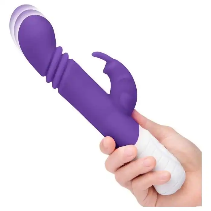 Фиолетовый массажер для G-точки Slim Shaft thrusting G-spot Rabbit - 23 см. Фотография 3.