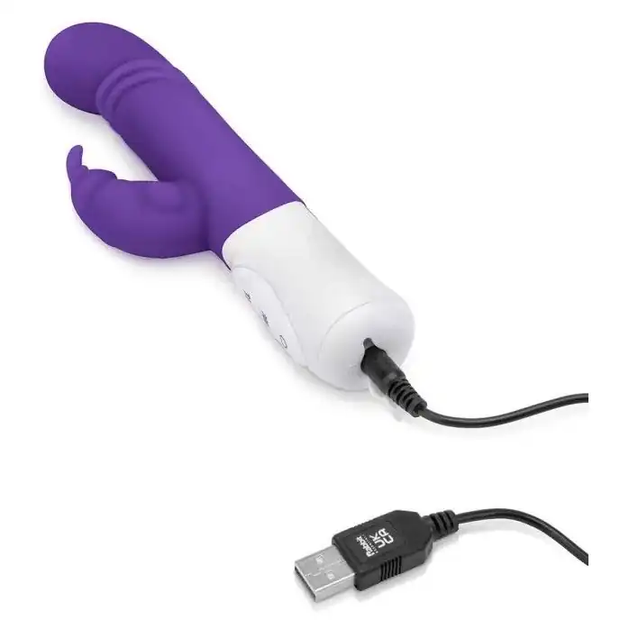 Фиолетовый массажер для G-точки Slim Shaft thrusting G-spot Rabbit - 23 см. Фотография 6.