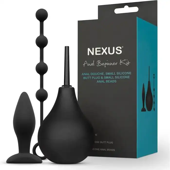 Анальный набор Nexus Anal Beginner Kit: пробка, душ и шарики