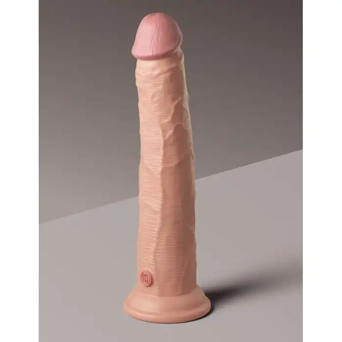 Телесный фаллоимитатор-реалистик King Cock Ellite Dual Density - 25,5 см - King Cock Elite. Фотография 6.