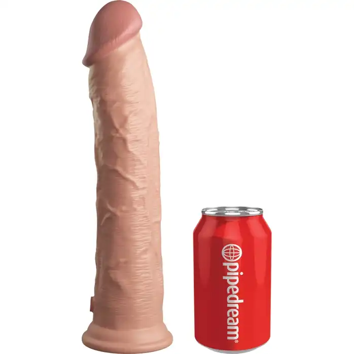 Телесный фаллоимитатор-реалистик King Cock Ellite Dual Density - 28 см - King Cock Elite. Фотография 2.