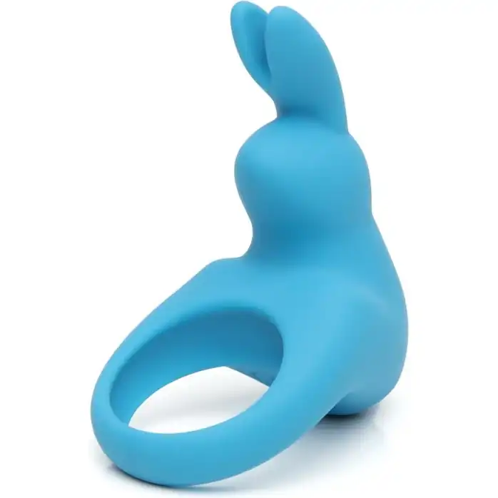 Голубое эрекционное виброкольцо Happy Rabbit Rechargeable Rabbit Cock Ring
