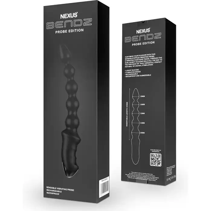 Черный гибкий вибростимулятор Nexus Bendz - 29,2 см. Фотография 3.