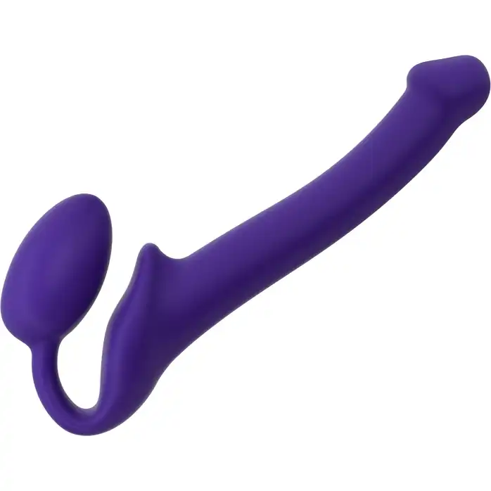 Фиолетовый безремневой страпон Silicone Bendable Strap-On - size S