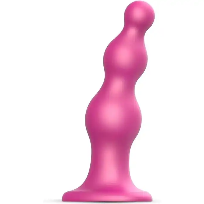 Розовая насадка Strap-On-Me Dildo Plug Beads size L
