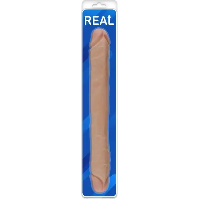 Двусторонний телесный фаллоимитатор REAL - 33 см. Фотография 2.