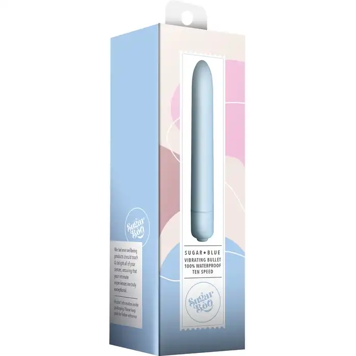 Голубой мини-вибратор Sugar Blue - 14,2 см. Фотография 4.