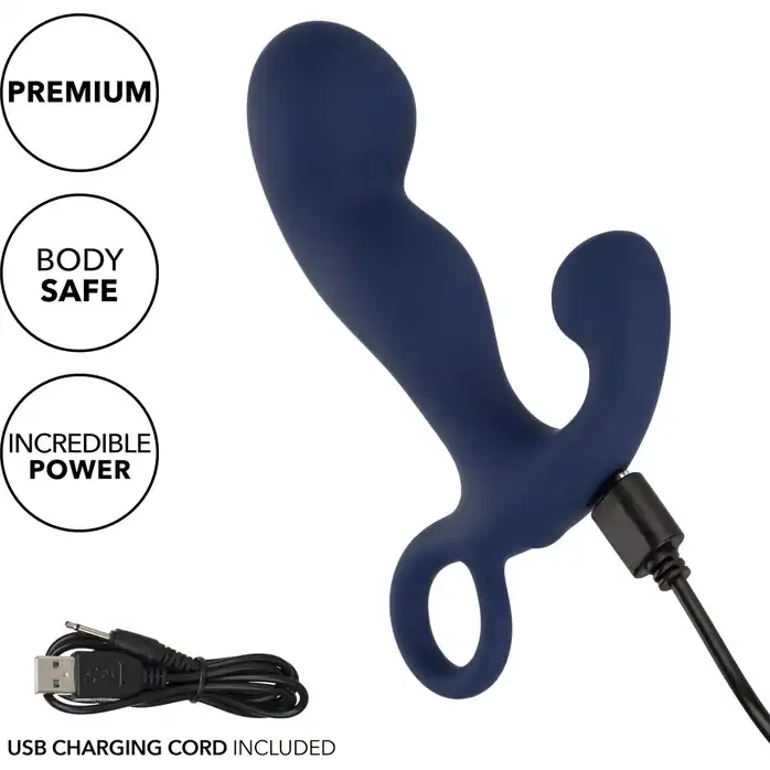 Синий вибромассажер Viceroy Rechargeable Command Probe - Viceroy. Фотография 4.