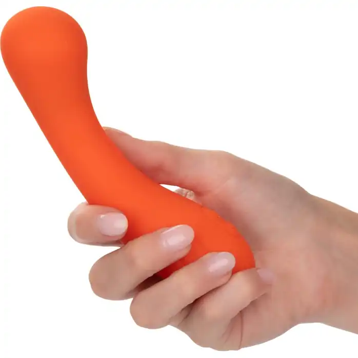 Оранжевый вибромассажер Liquid Silicone G-Wand - 15,25 см - Stella. Фотография 2.