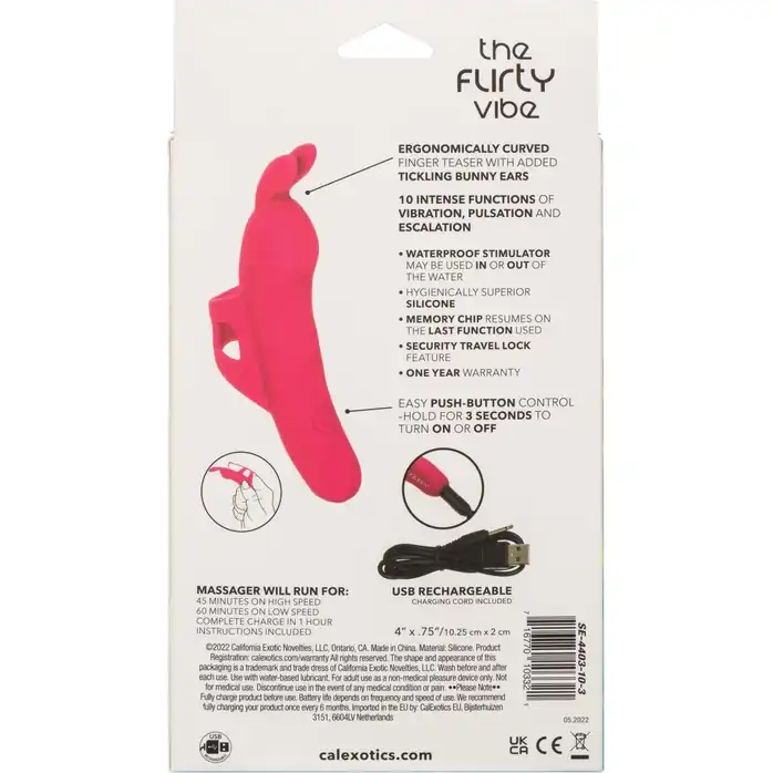 Розовый вибромассажер на палец The Flirty Vibe - 10 см. Фотография 15.