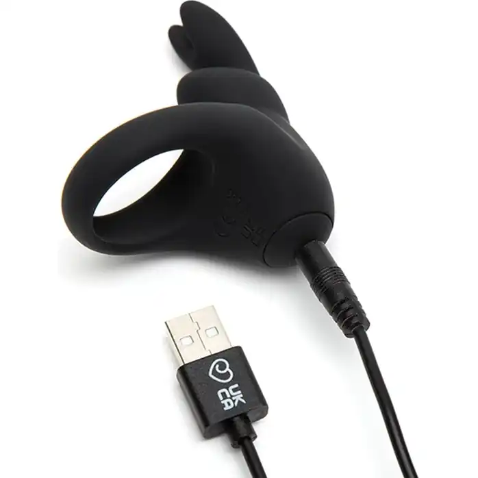 Черное эрекционное виброкольцо Happy Rabbit Rechargeable Rabbit Cock Ring. Фотография 3.