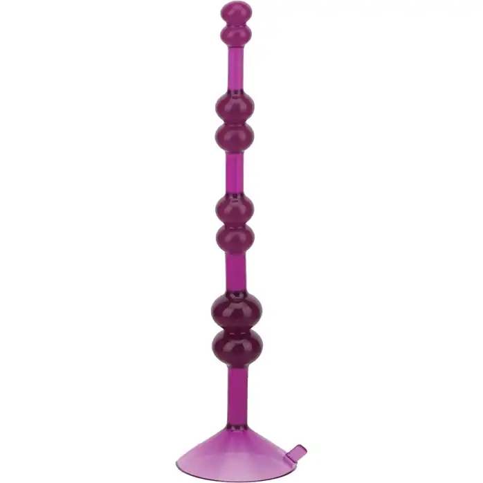 Фиолетовая анальная цепочка на присоске LOVE THROB PURPLE - 17,8 см.