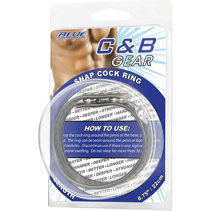 Кольцо на пенис SNAP COCK RING из искусственной кожи на клепках. Фотография 2.