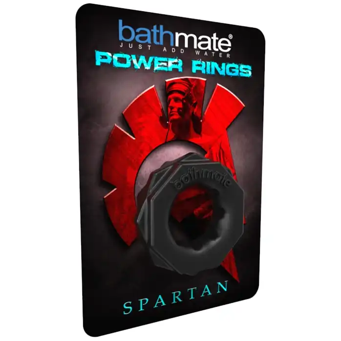 Чёрное эрекционное кольцо Spartan - Эрекционные кольца. Фотография 3.