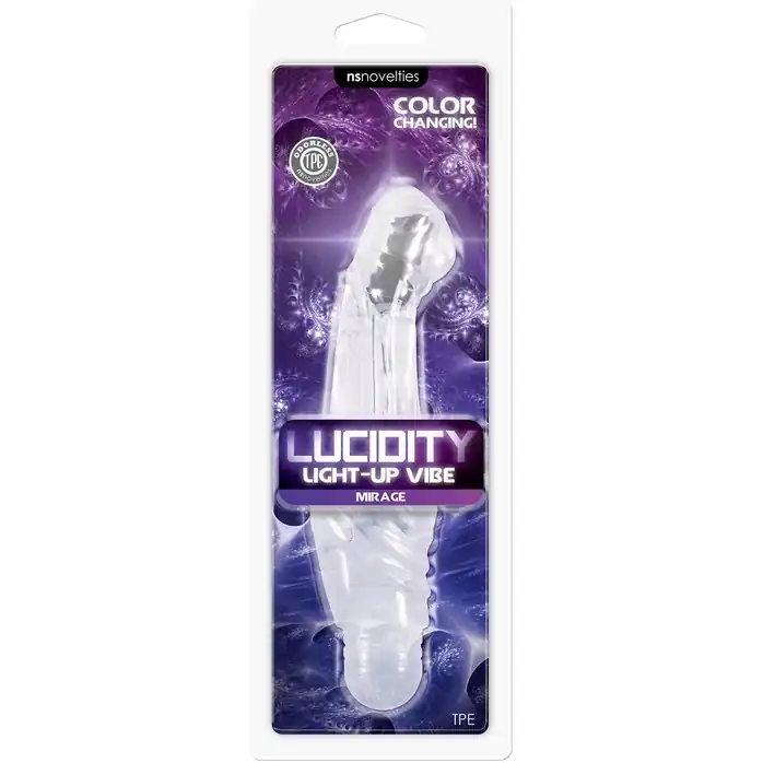 Прозрачный вибромассажёр Mirage Light Up - 17,7 см - Lucidity. Фотография 2.