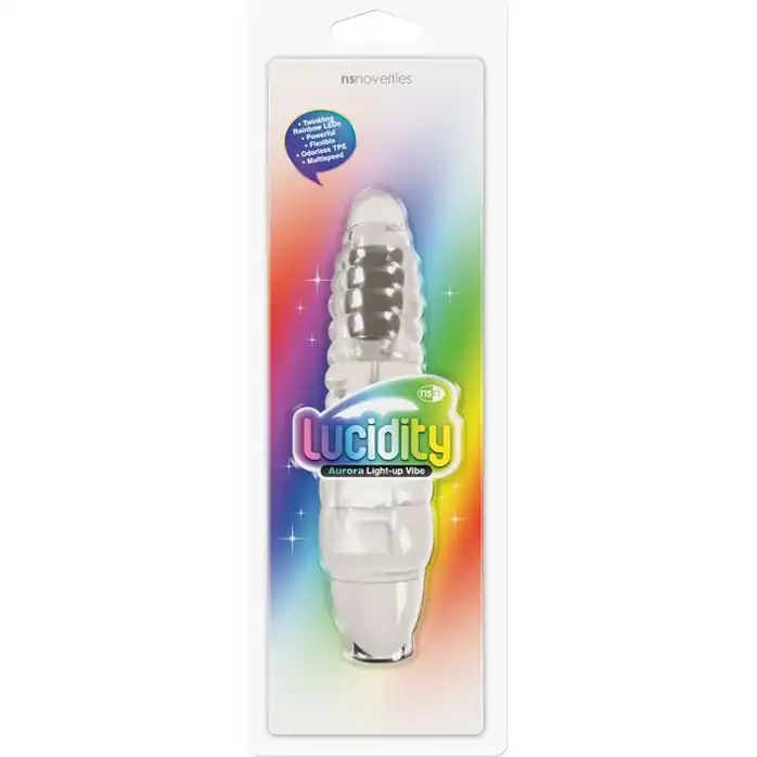 Прозрачный вибромассажёр Aurora Light Up - 18,4 см - Lucidity. Фотография 2.