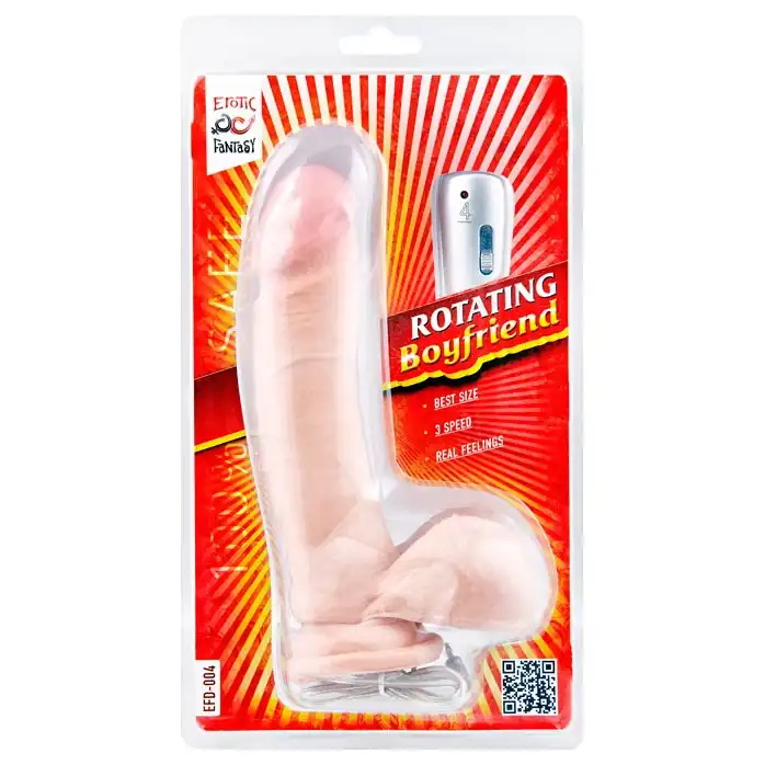 Трехскоростной фаллоимитатор Rotating Boyfriend - 18 см. Фотография 3.