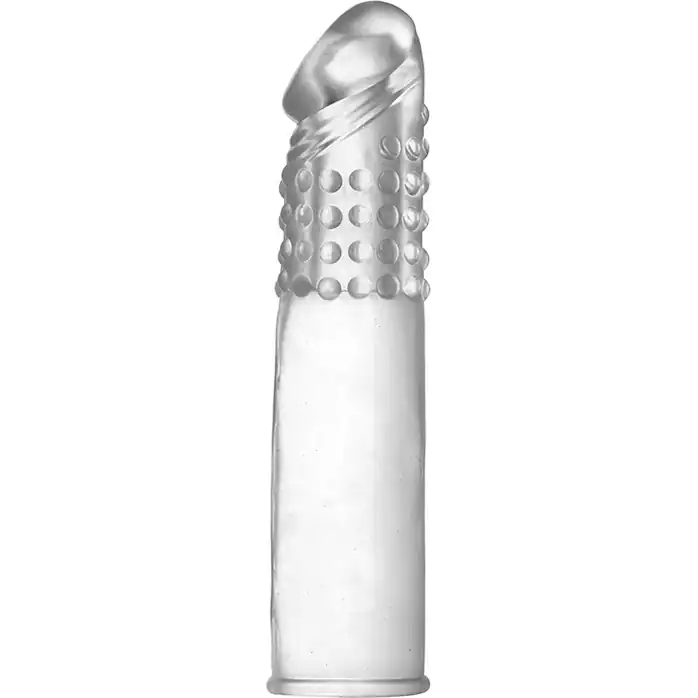Прозрачная насадка с массажными точками Size Matters - 17,8 см - Size Matters