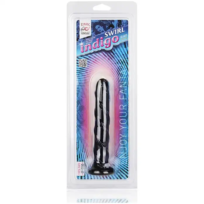 Фаллоимитатор цвета индиго Swirl Indigo - 17 см. Фотография 3.