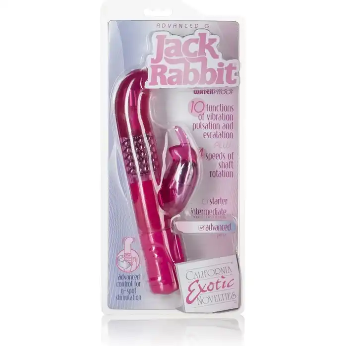 Розовый вибромассажер Advanced G Jack Rabbit с клиторальным зайчиком - 18 см - Jack Rabbits. Фотография 2.