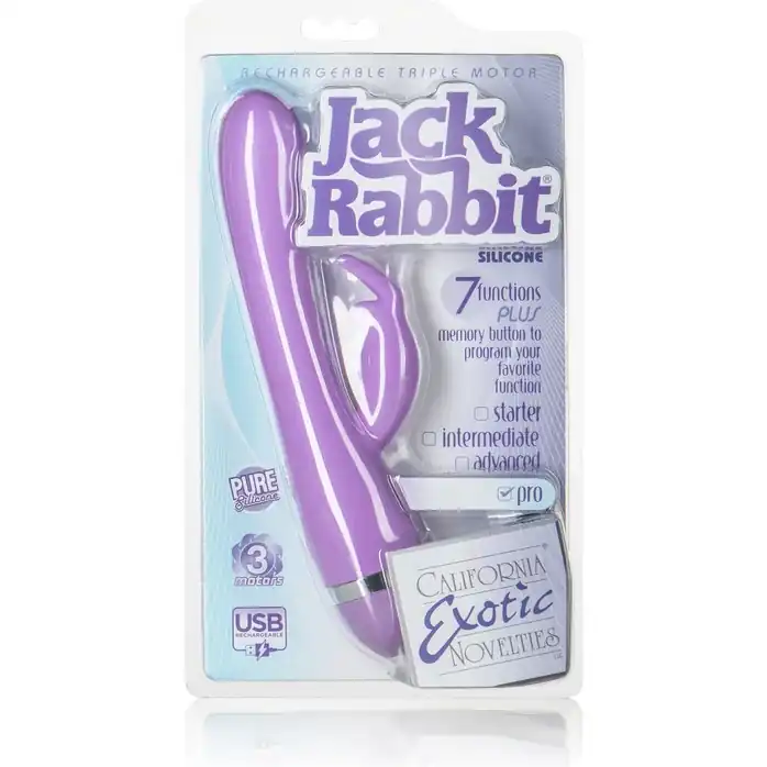 Перезаряжаемый сиреневый вибромассажер Rechargeable Triple Motor Jack Rabbit - 18 см. - Jack Rabbits. Фотография 2.