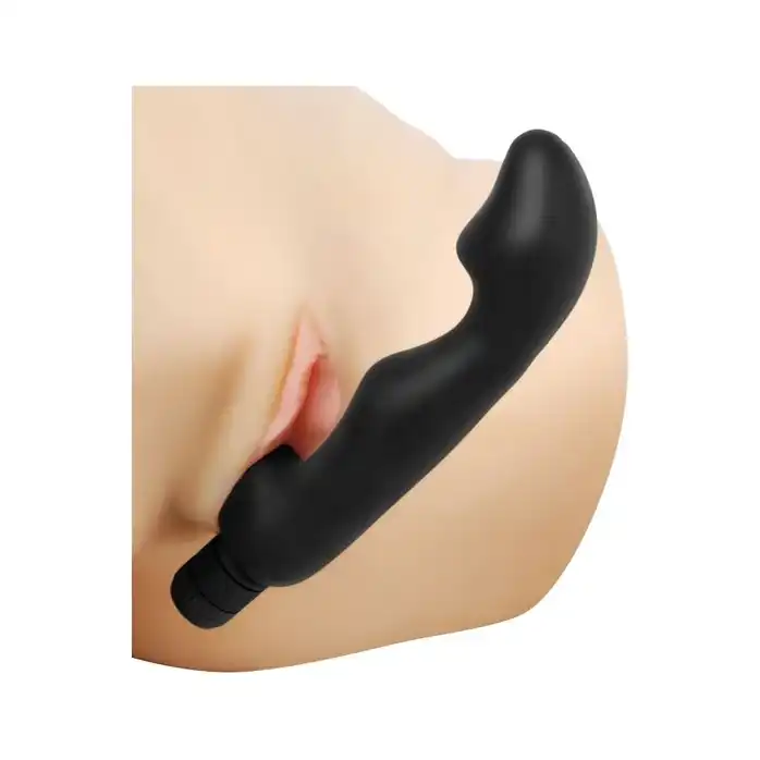 Безремневый черный страпон со стимуляцией G-точки Karma Strapless G-Spot Vibe - 16,5 см - Master Series. Фотография 3.