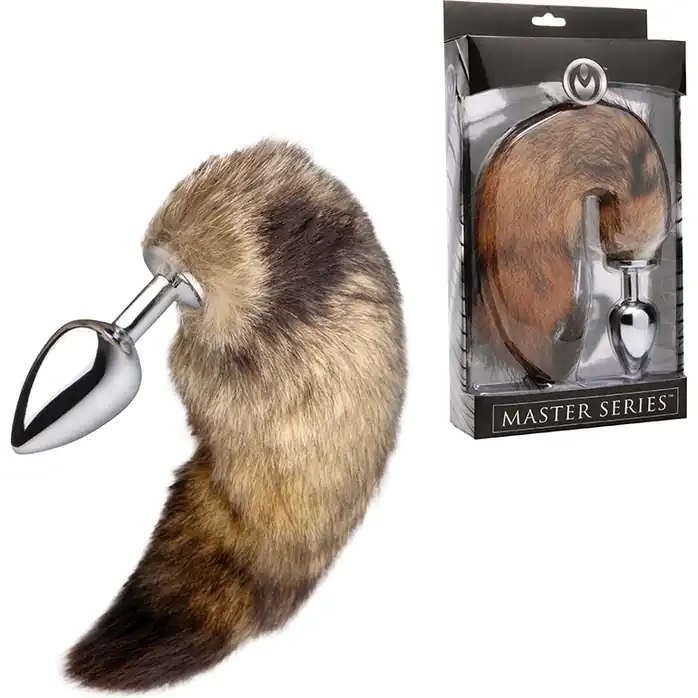 Металлическая анальная пробка с хвостом лисицы Master Series Untamed Fox Tail Anal Plug - 9 см - Master Series