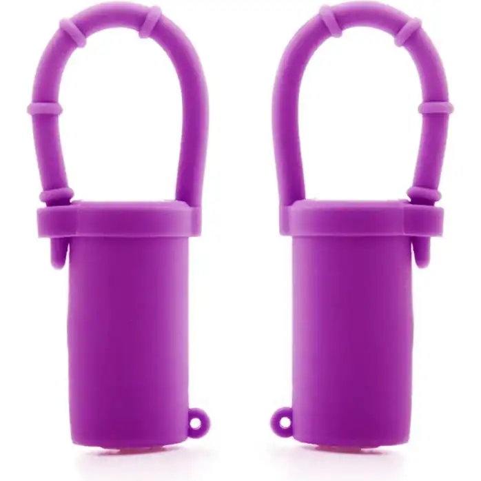 Фиолетовые вибростимуляторы для груди - Shots Toys