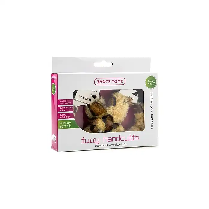 Меховые леопардовые наручники - Shots Toys. Фотография 2.