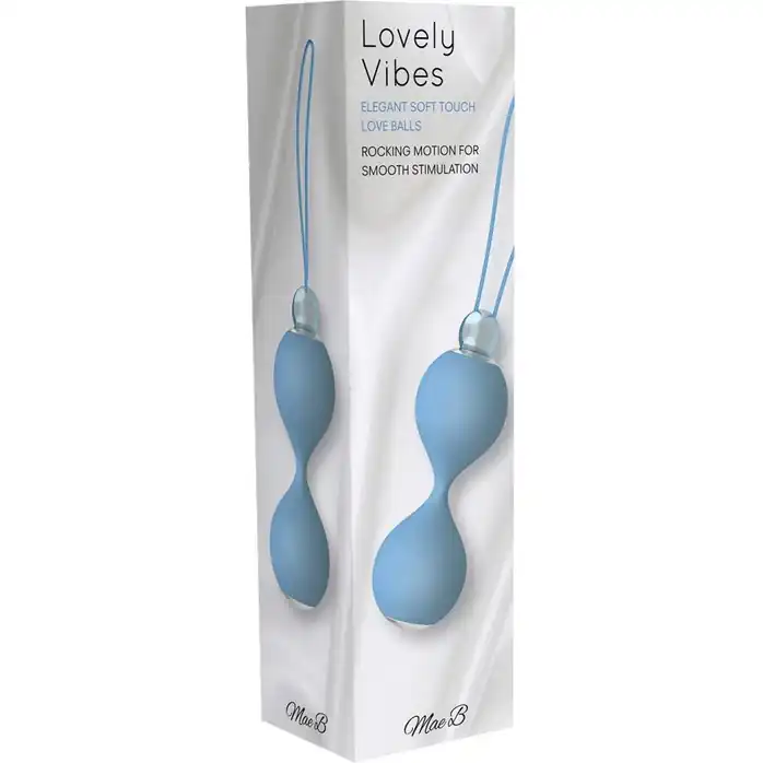 Голубые вагинальные шарики Lovely Vibes Love Balls. Фотография 3.