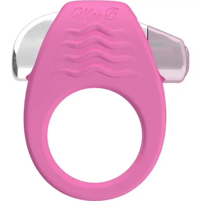 Розовое эрекционное кольцо с вибрацией Stylish Soft Touch C-ring. Фотография 2.