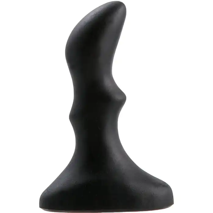 Рифленый черный анальный стимулятор Small ripple plug - 10 см - Back Door Collection