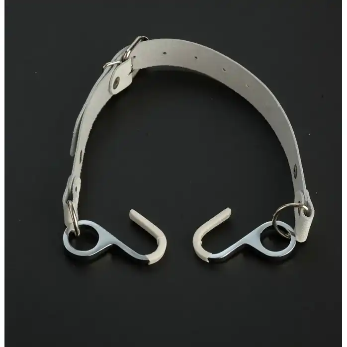 Белый кляп с крючками Вечная улыбка - BDSM accessories
