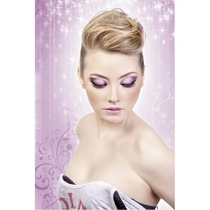 Чёрно-фиолетовые ресницы со стразиками - Eyelashes Collection. Фотография 2.